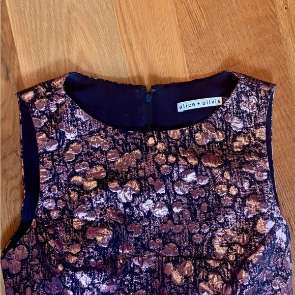 Alice + Olivia Metallic Pink Mini Dress - Picture 4 of 4